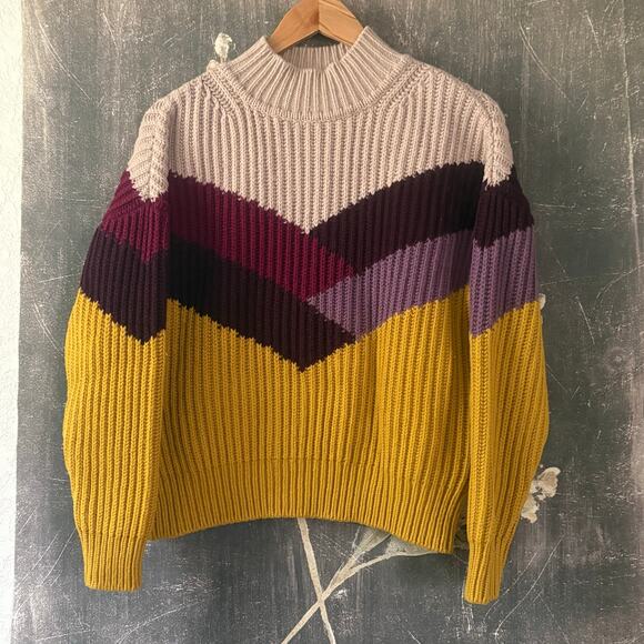 ba&sh Orlando Sweater Wool Blend Mockneck Chunky Knit Size Large - Picture 7 of 11